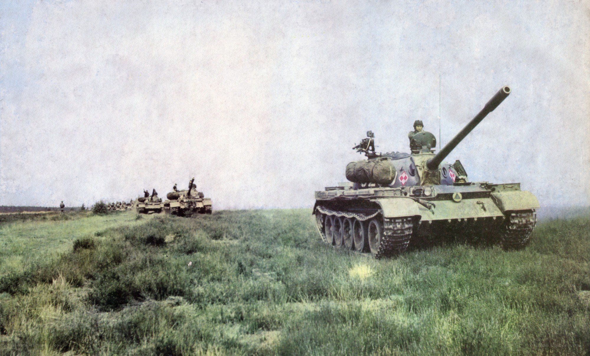 Tank convoy in a field