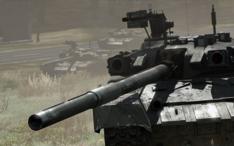 Tank convoy in fog