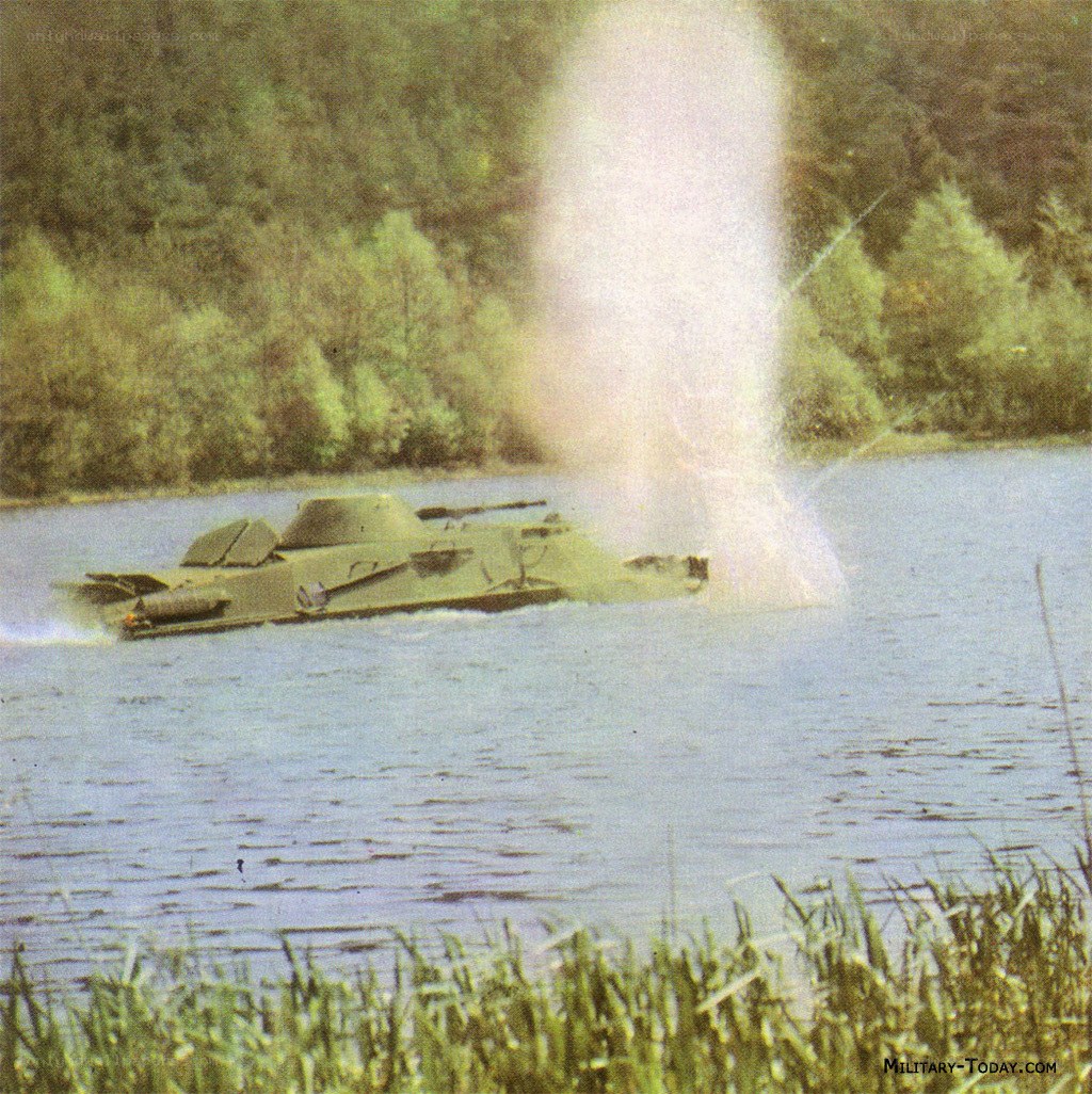Tank crossing a river