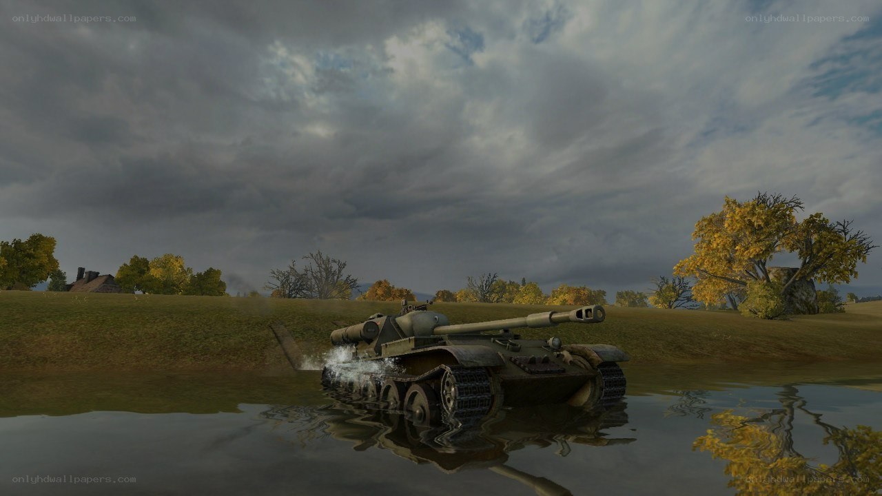 Tank crossing a river