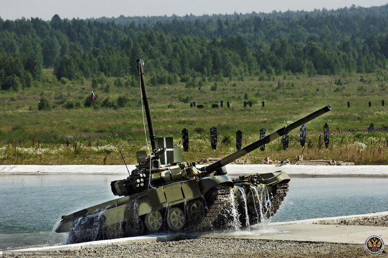 Tank Crossing Water — Green