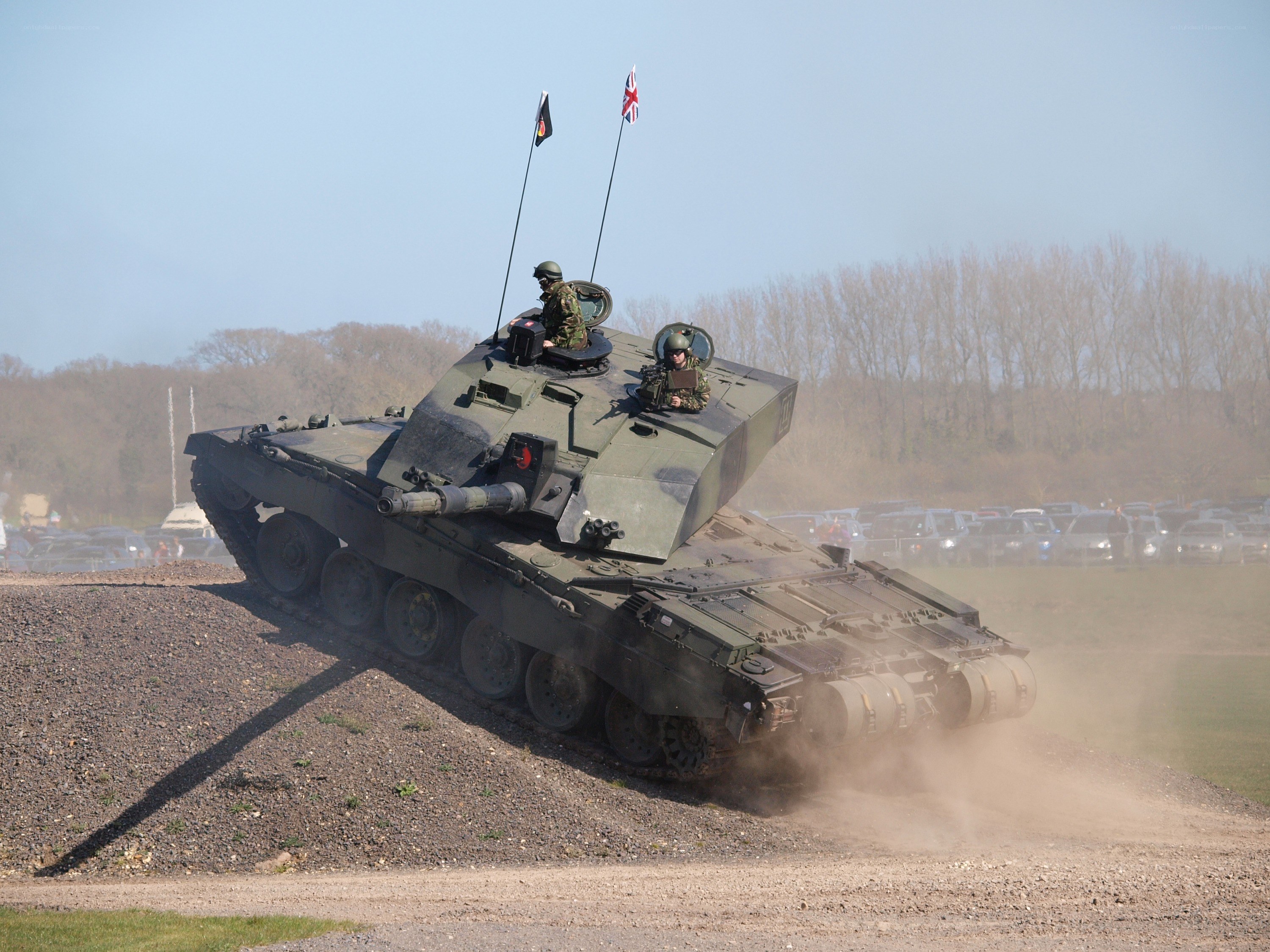 Tank demonstration at military event