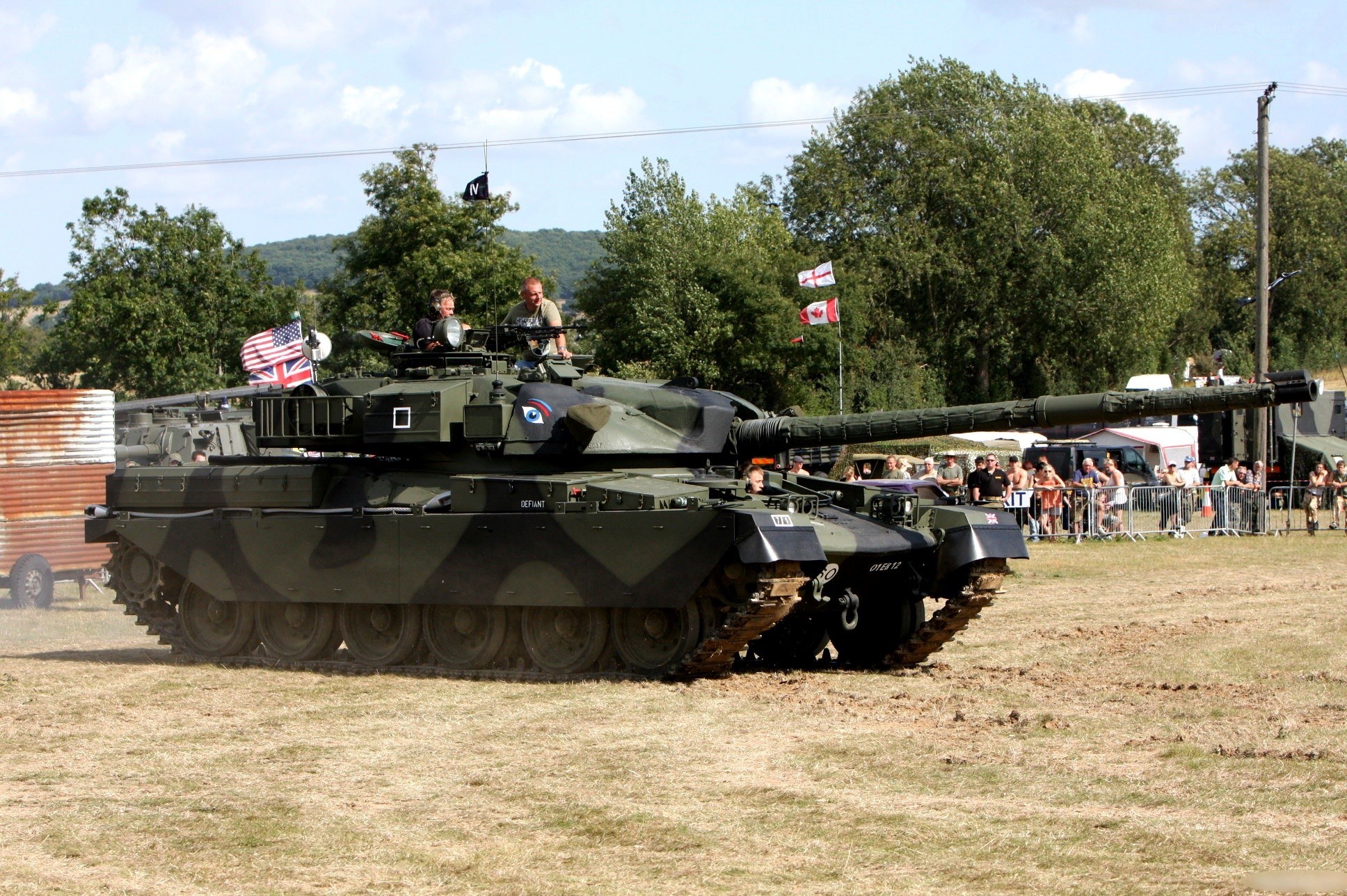 Tank display at outdoor event