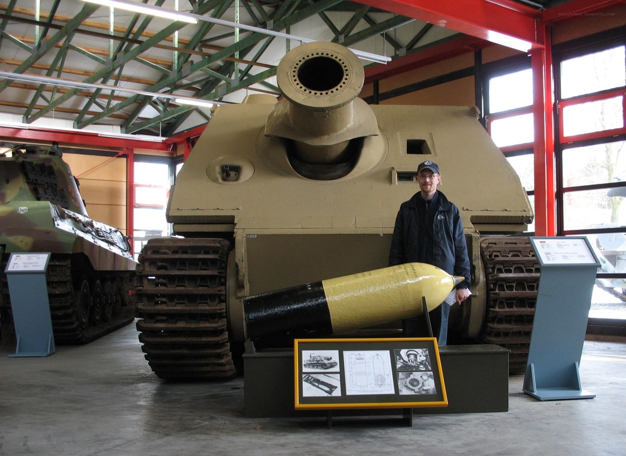 Tank exhibit in museum