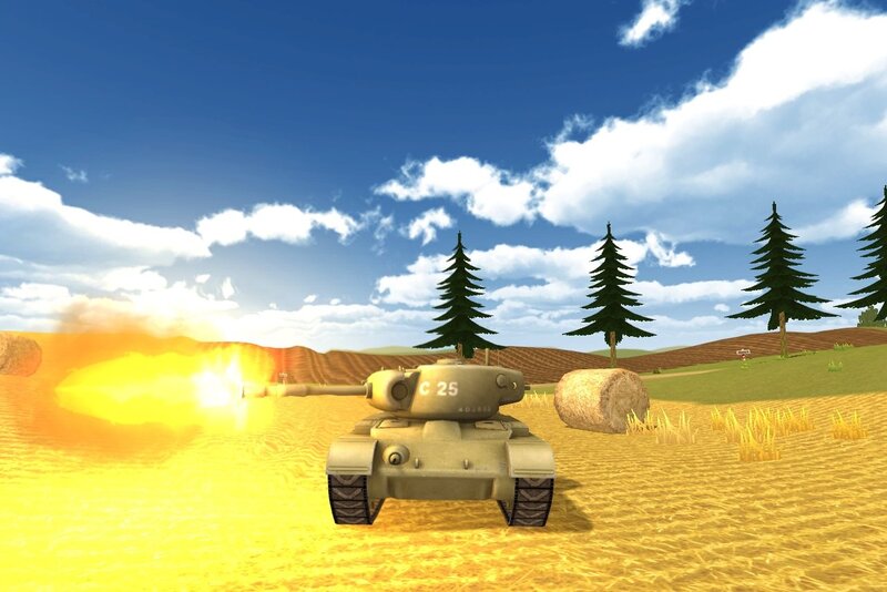 tank firing in a field
