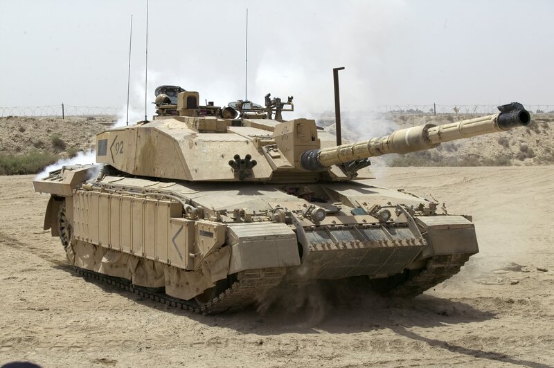 Tank Firing in Desert — Tan
