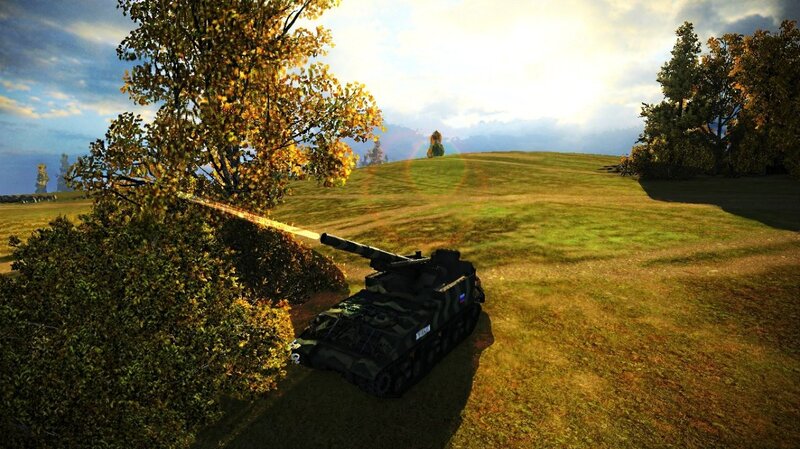 Tank firing on a hill