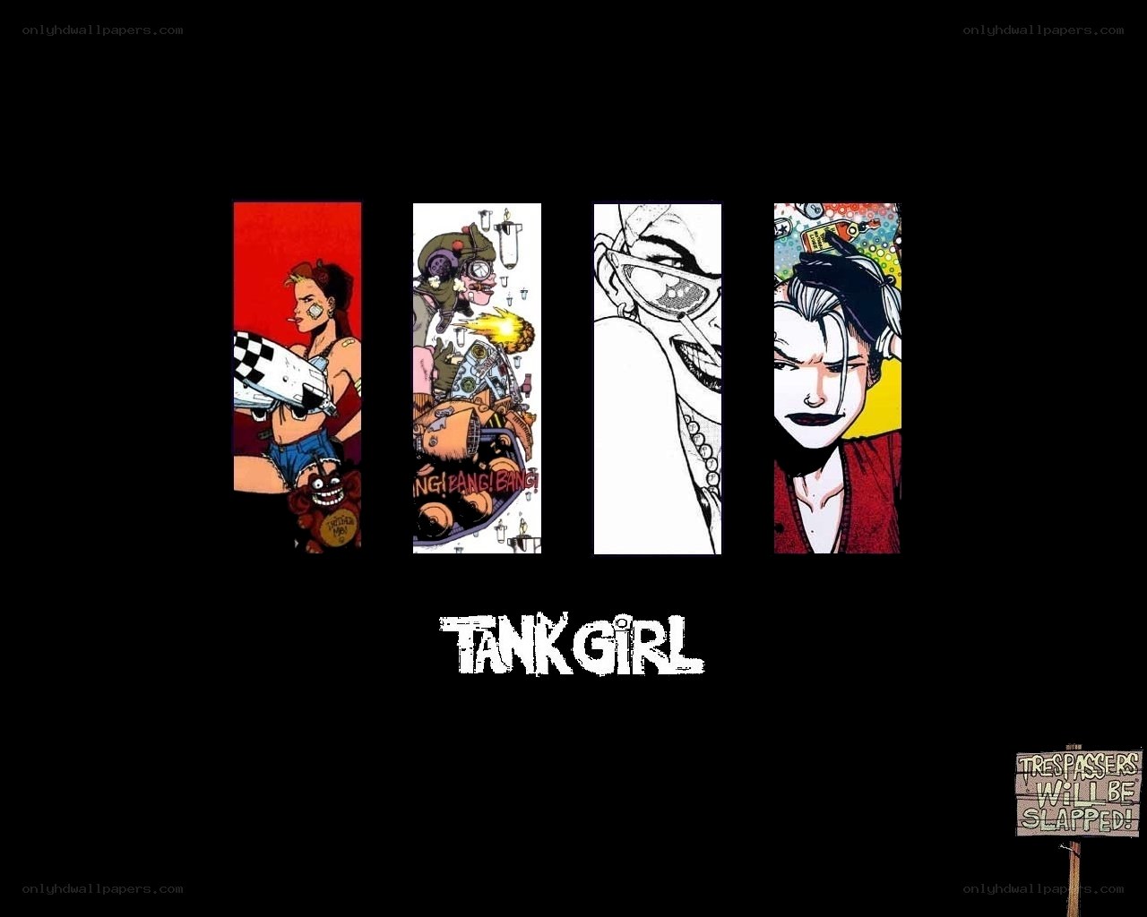 Tank Girl comic art collage