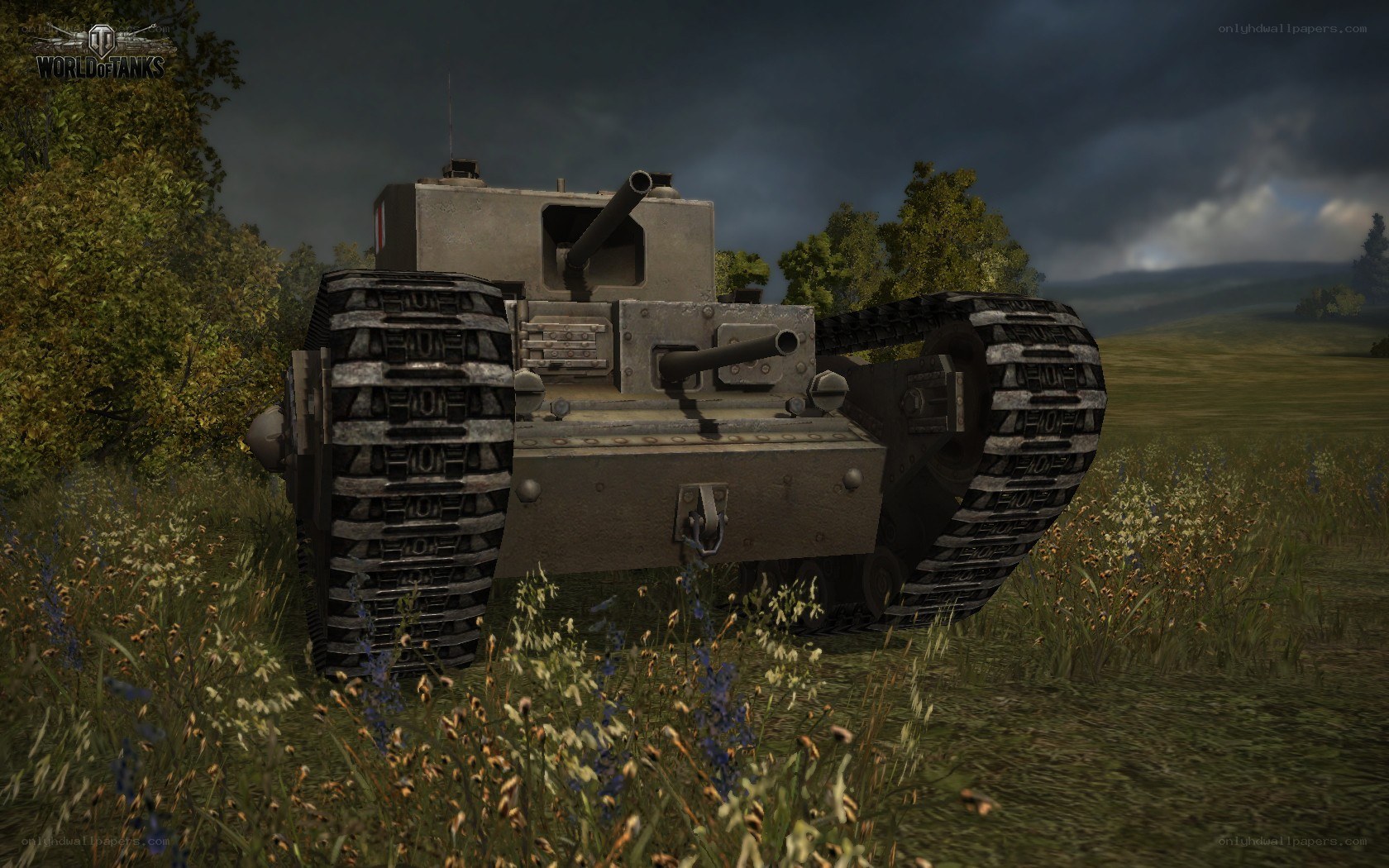 Tank in a field