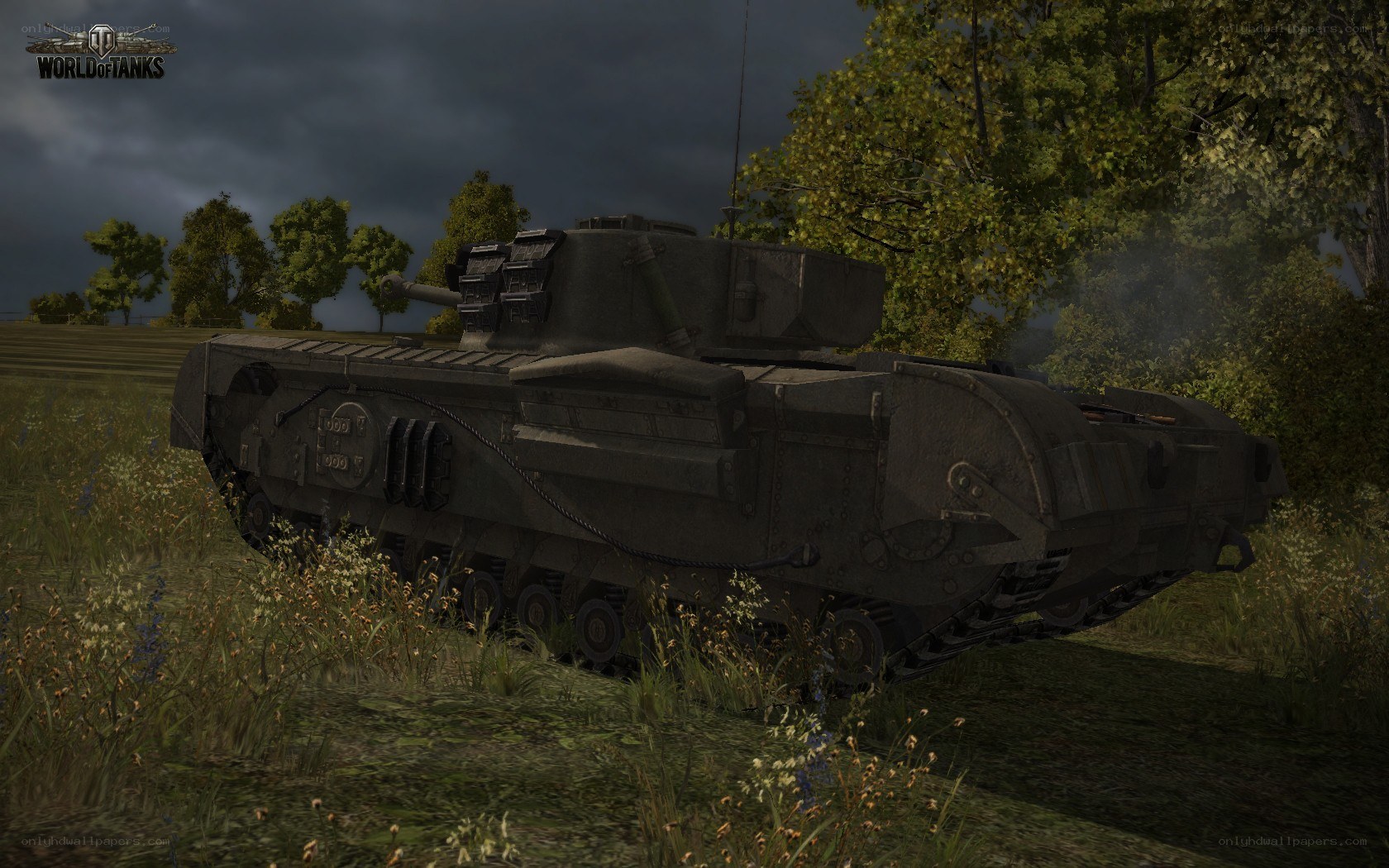 Tank in a field