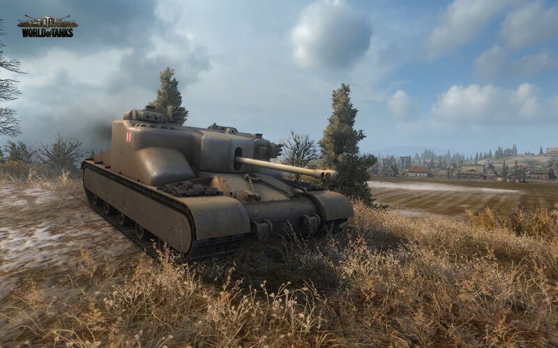 Tank in a Field — Brown, Dramatic, Afternoon, 3d Render, Trees