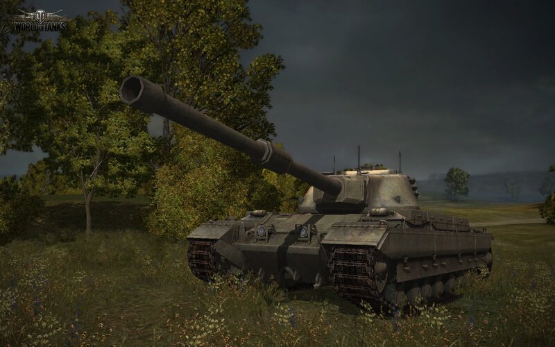 Tank in a Field — Green, Dramatic, Afternoon, 3d Render, Trees, Grass
