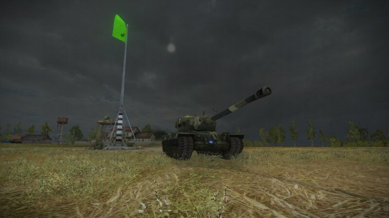 Tank in a Field — Green, Dramatic, Night