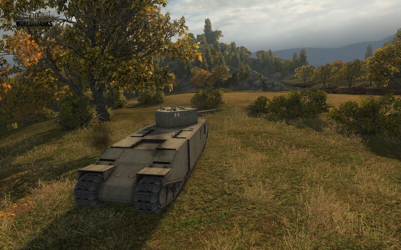 Tank in a Field — Green, Serene, Autumn