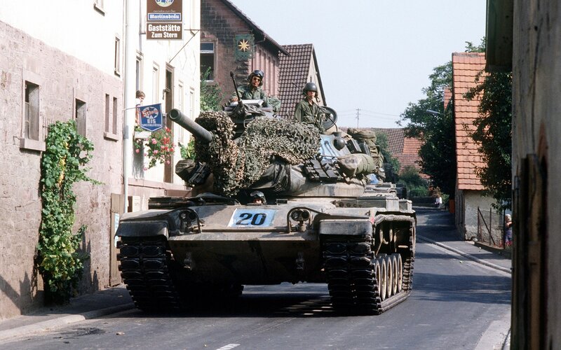 Tank in a German village street