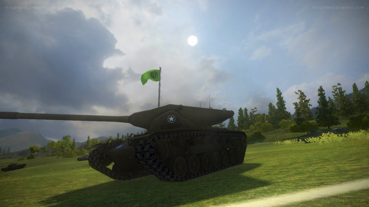 Tank in a grassy field