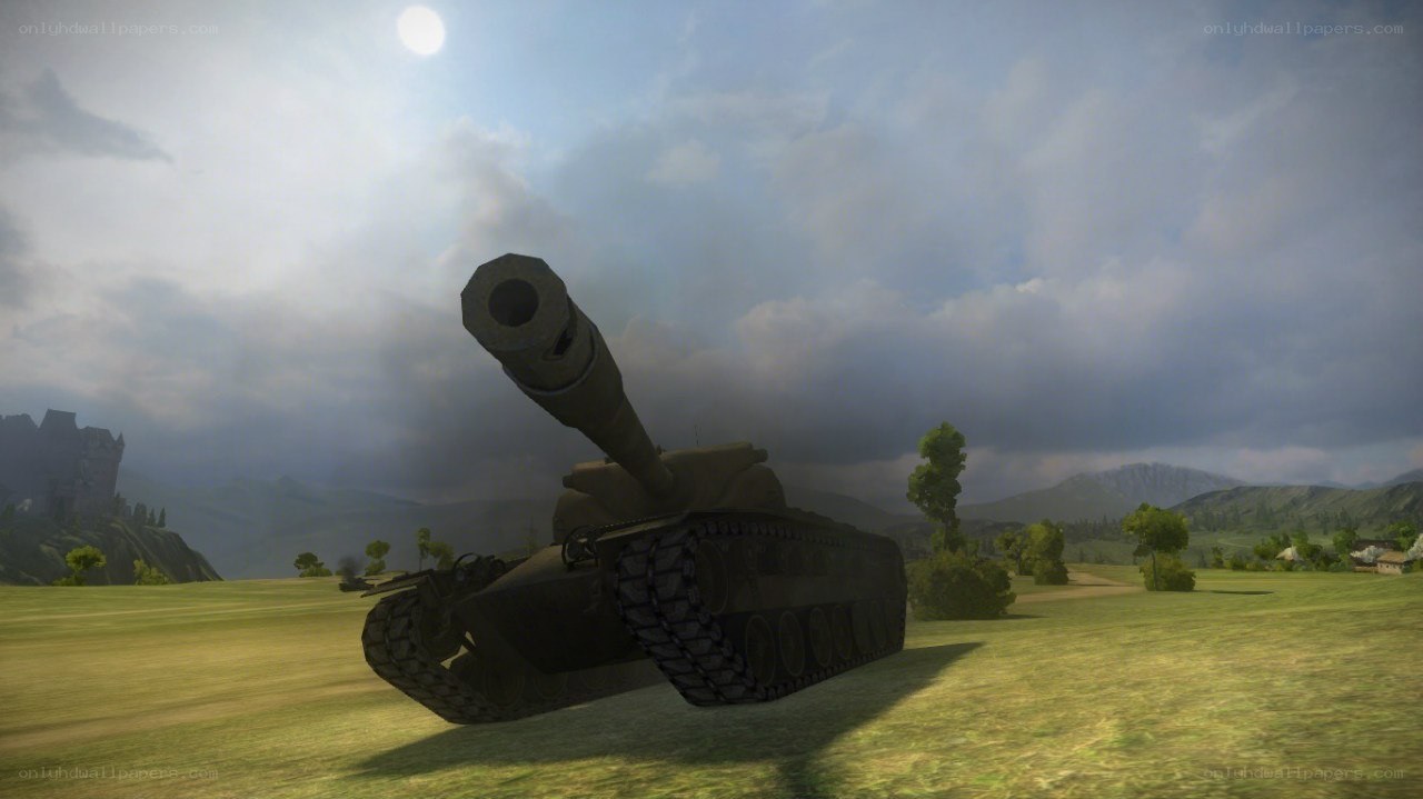 tank in a grassy field