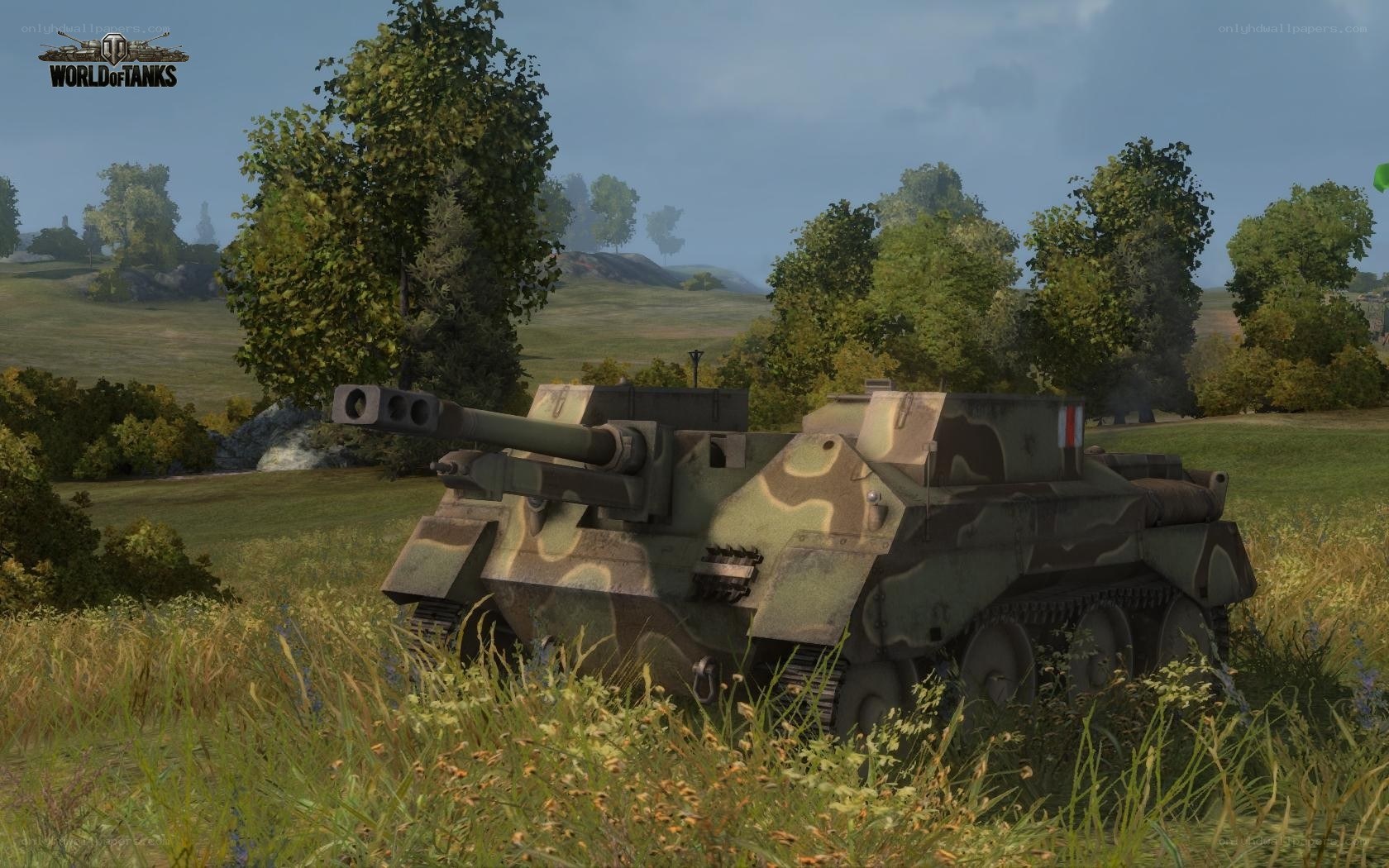 Tank in a grassy field