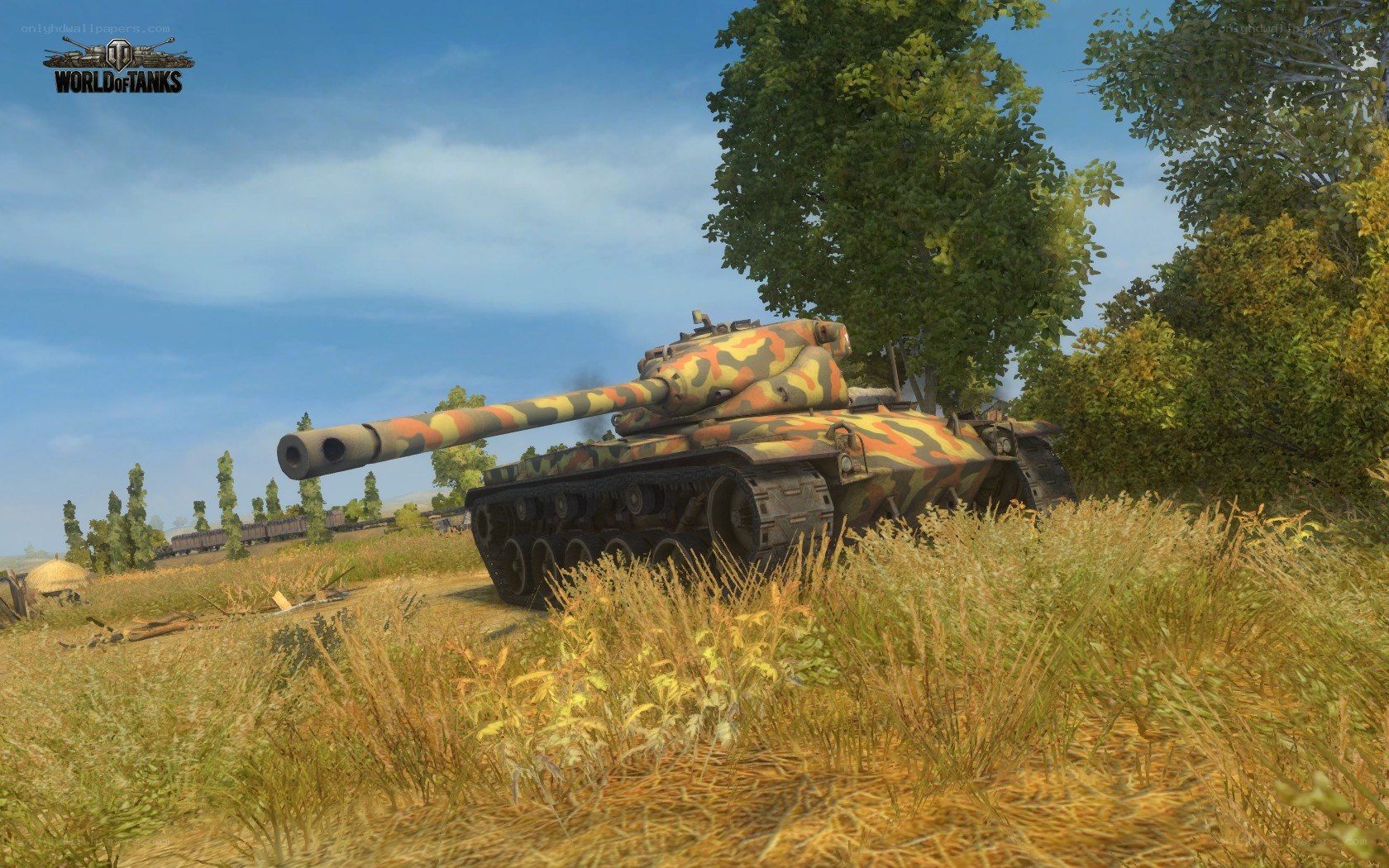 Tank in a grassy field
