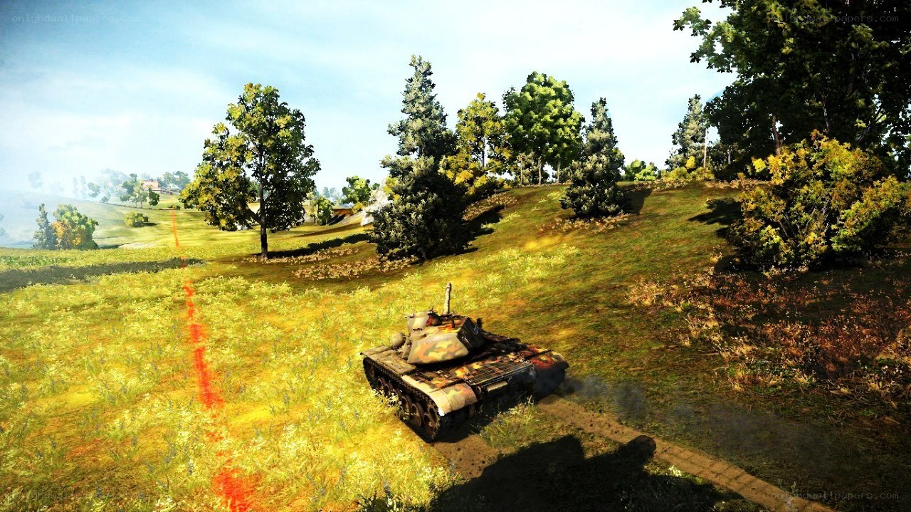 Tank in a grassy field