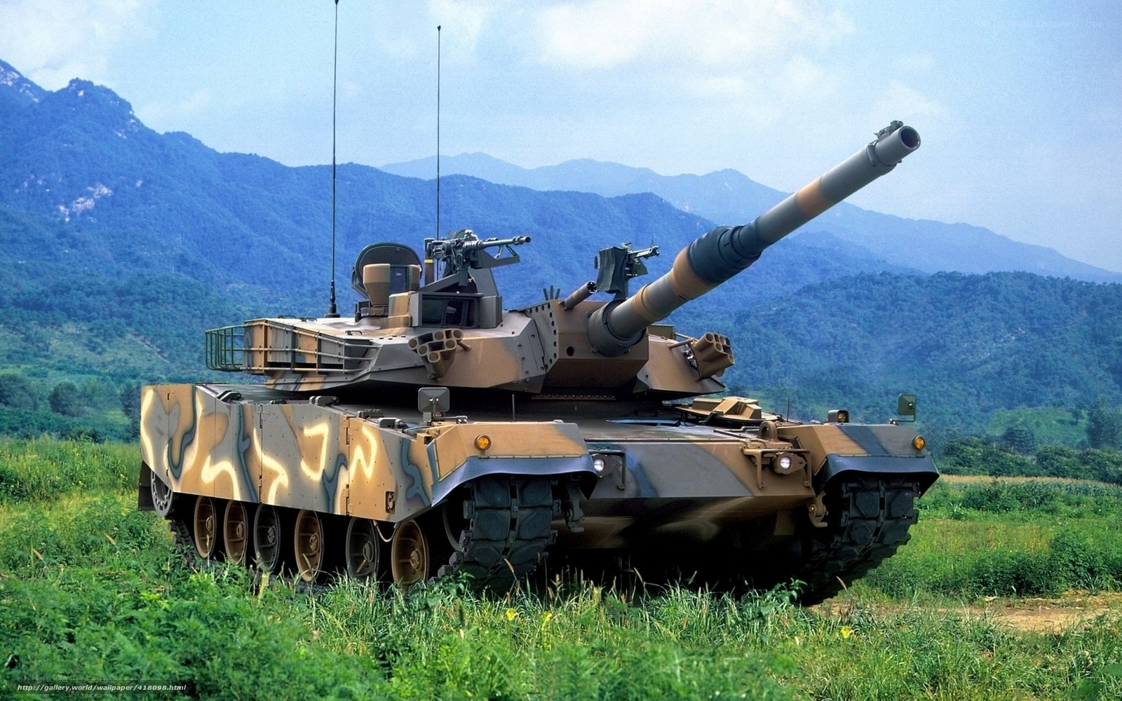Tank in a grassy field