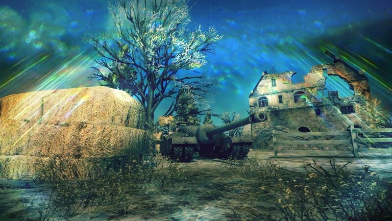 Tank in a ruined village