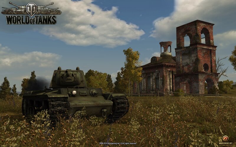 Tank in a ruined village