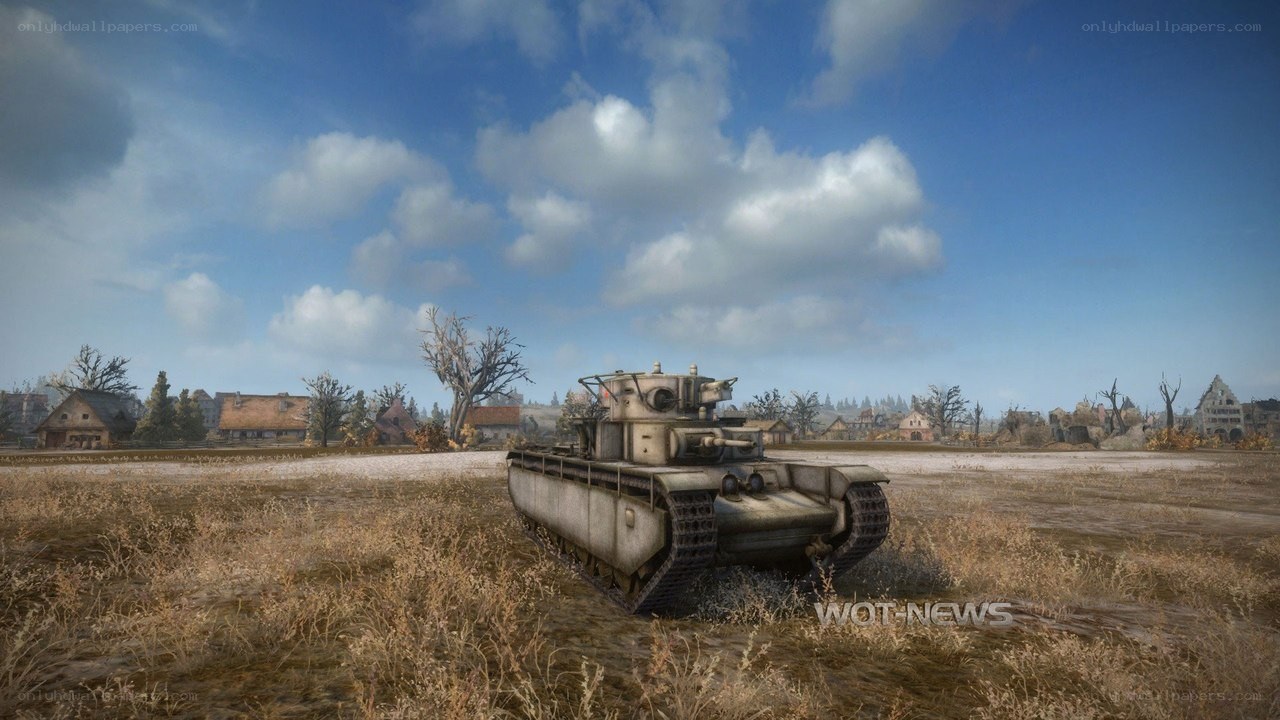 Tank in a rural landscape