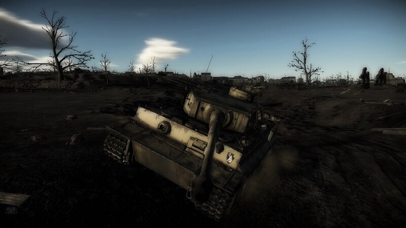Tank in a War-torn Landscape — Brown