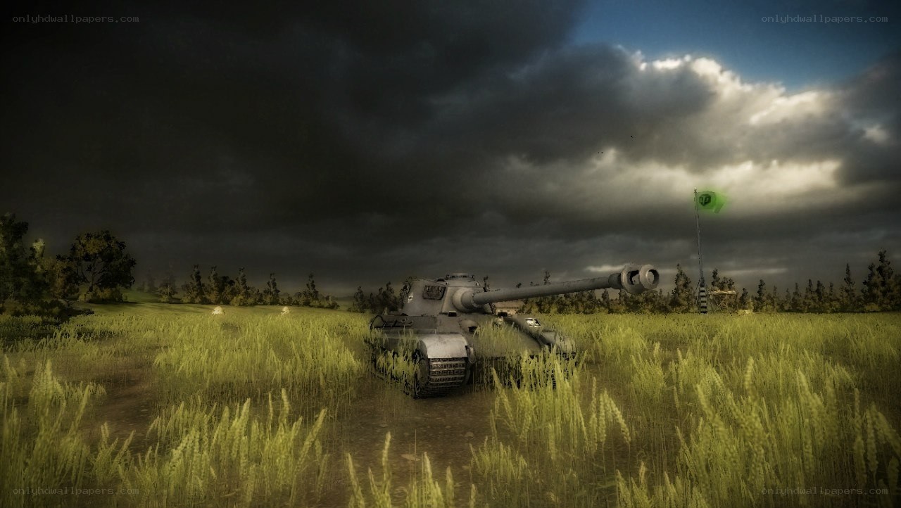 Tank in a wheat field