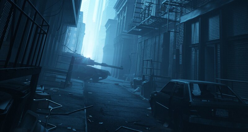 Tank in Alleyway