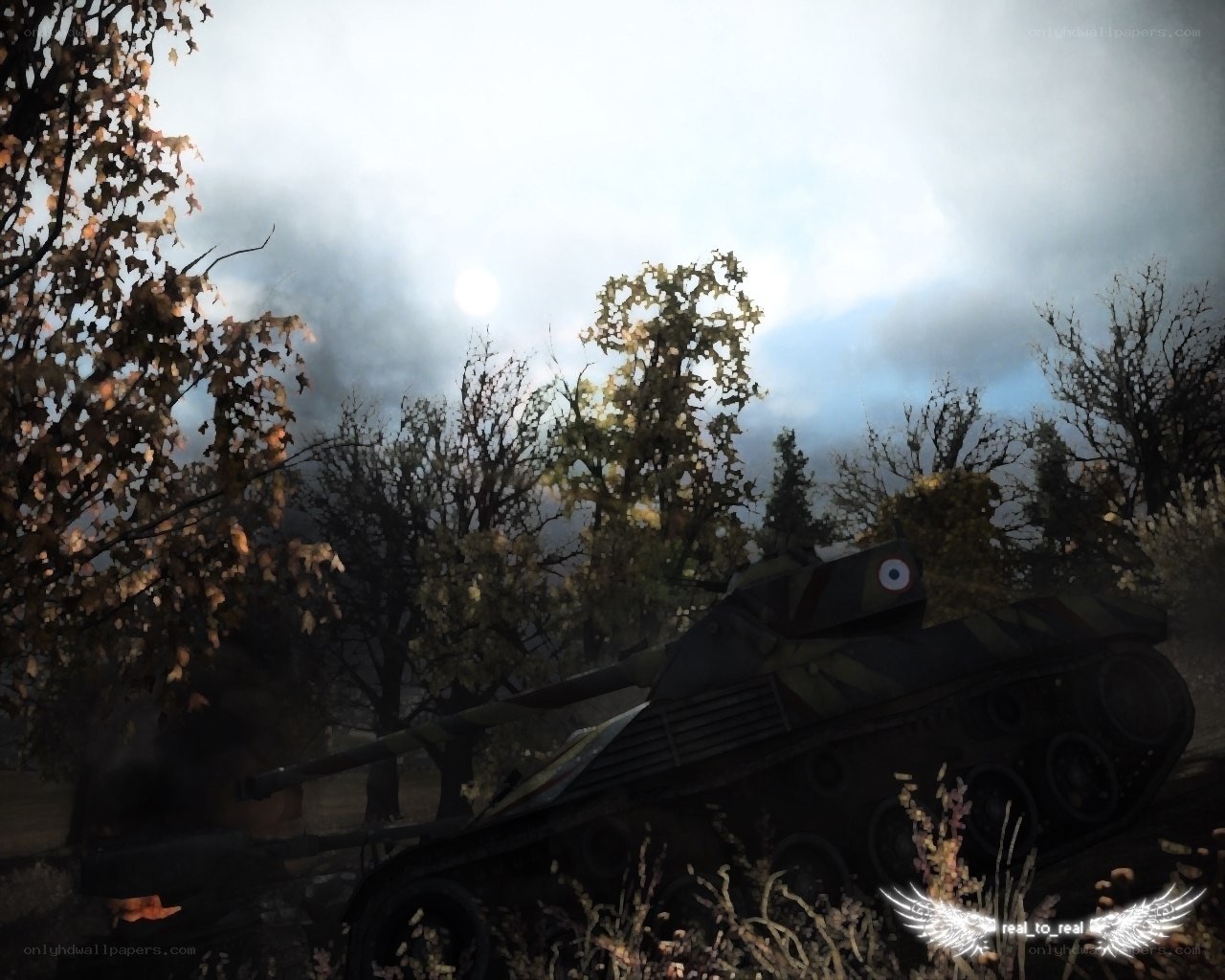 Tank in autumn forest