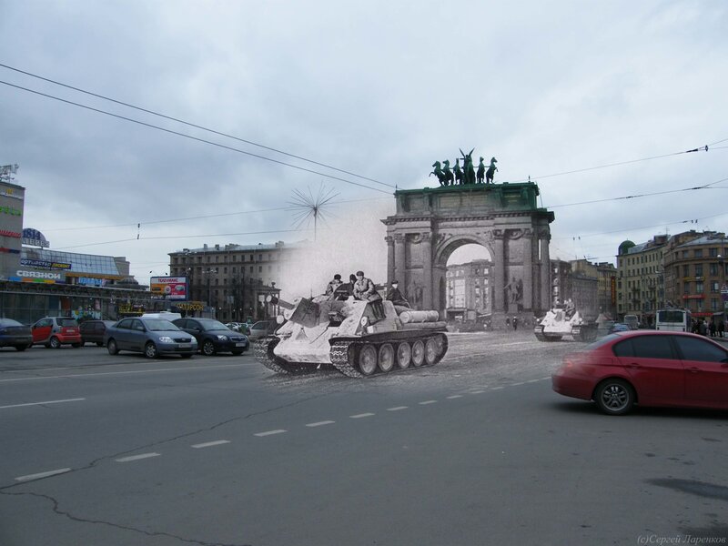 Tank in City Street — Gray