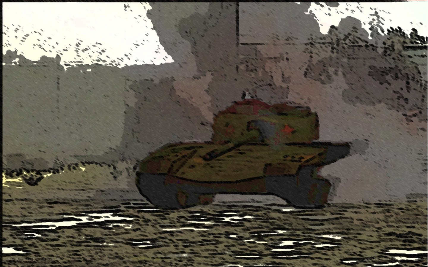 tank in combat scene