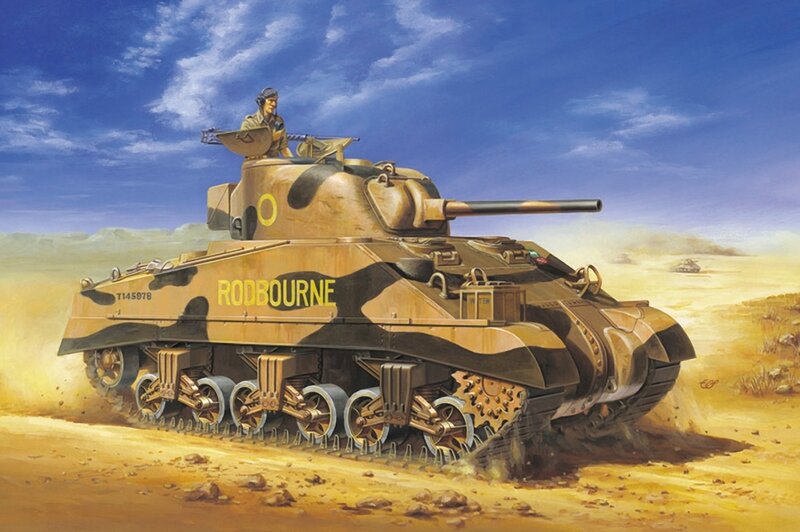 Tank in Desert — Brown, Dramatic, Afternoon