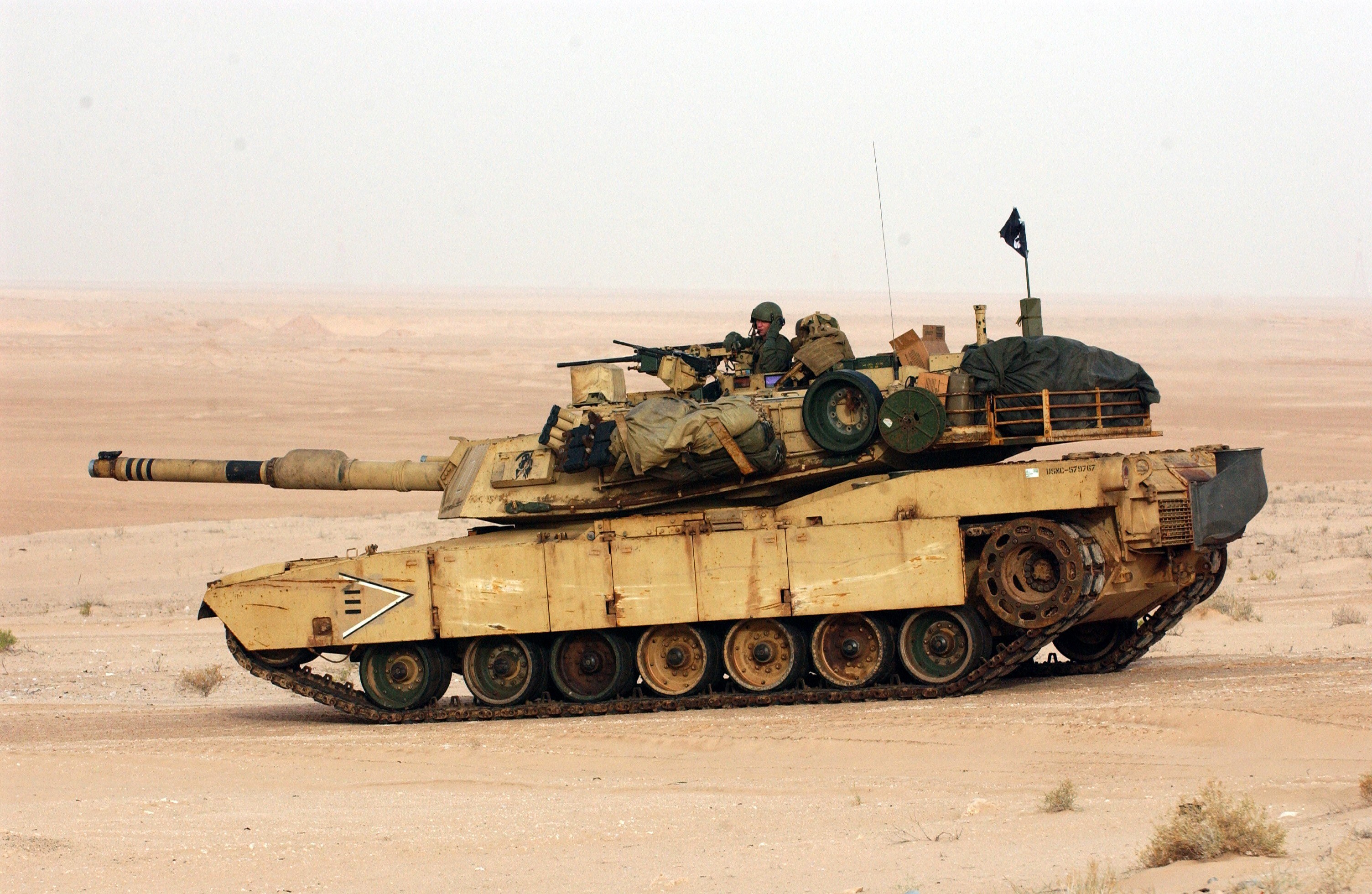 Tank in desert environment