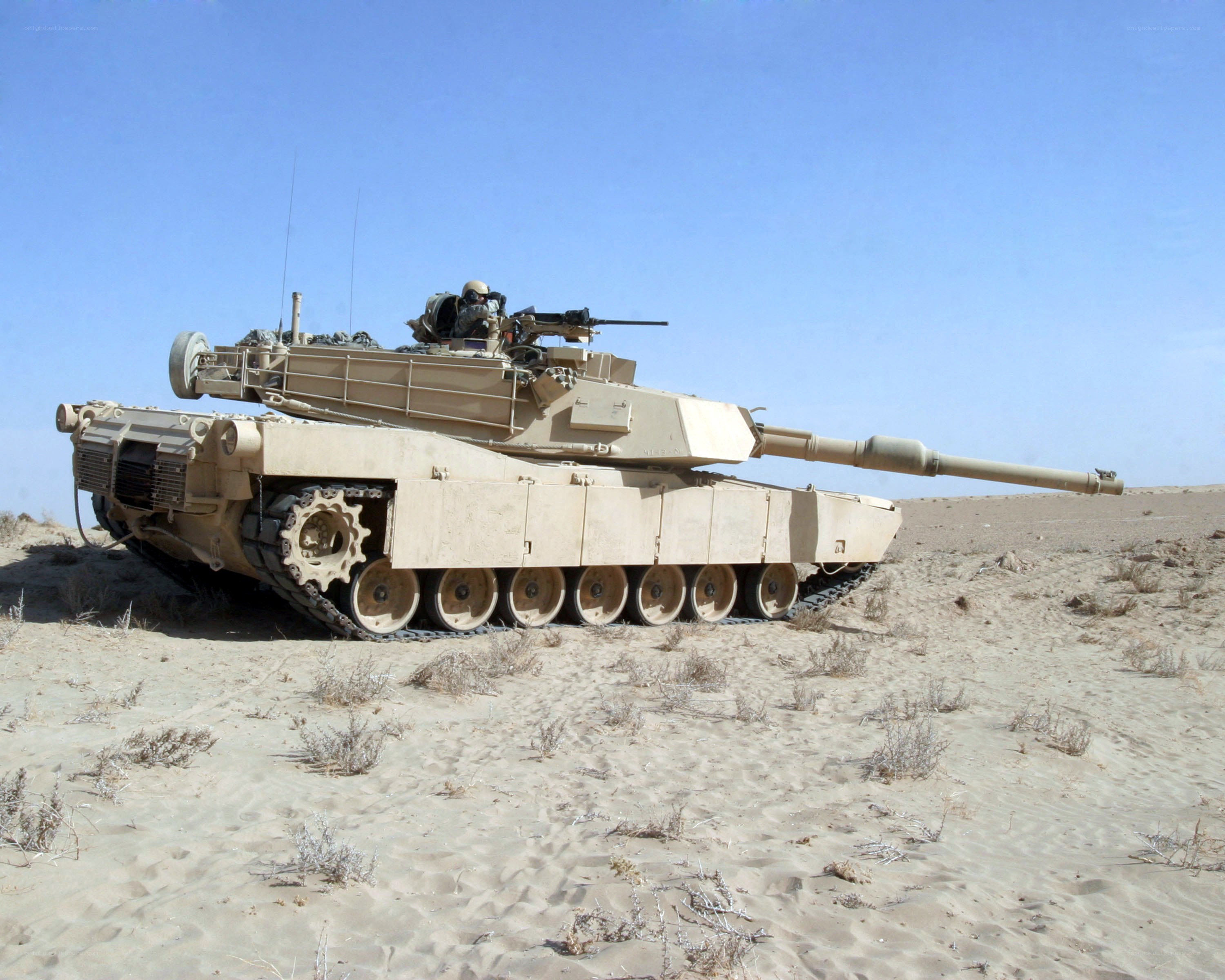 Tank in desert environment