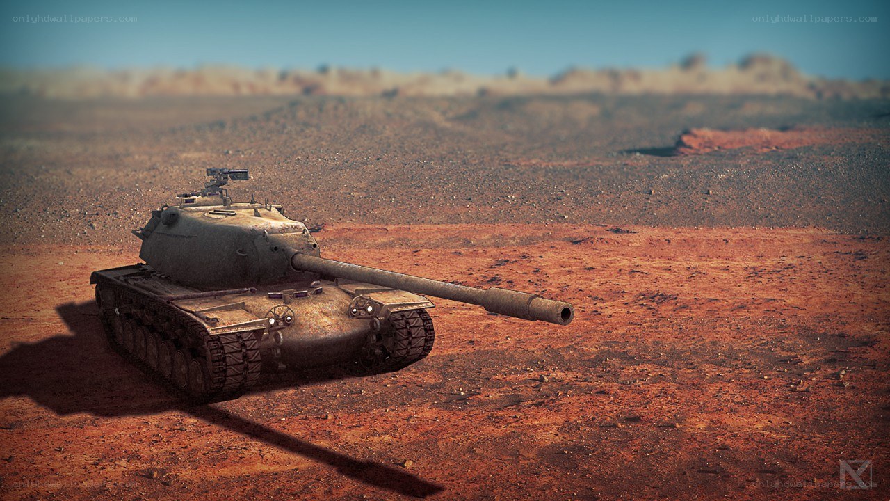 tank in desert landscape