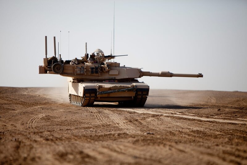 tank in desert terrain