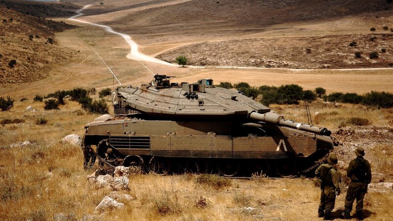 Tank in Desert Terrain — Brown, Desolate