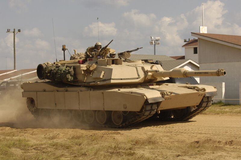 Tank in desert training