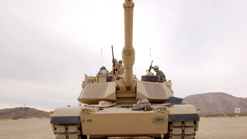 Tank in desert training