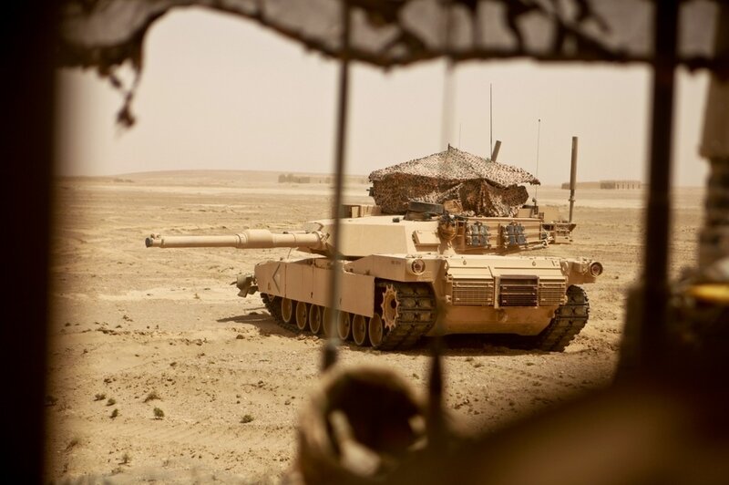Tank in desert view