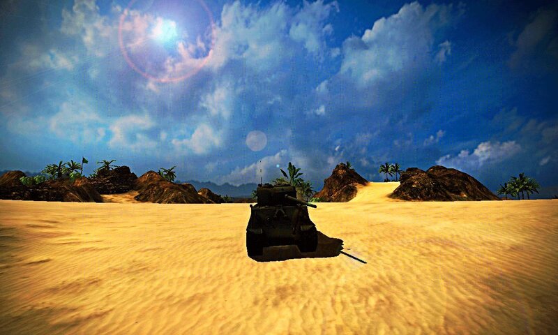 Tank in Desert — Yellow