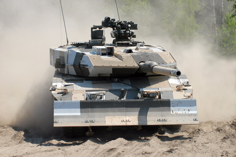 Tank in Dusty Terrain — Gray