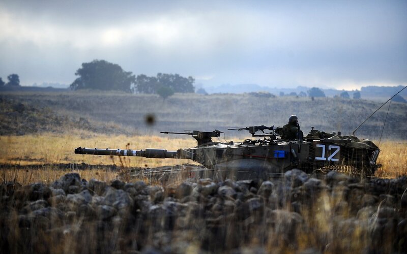 Tank in Field — Brown