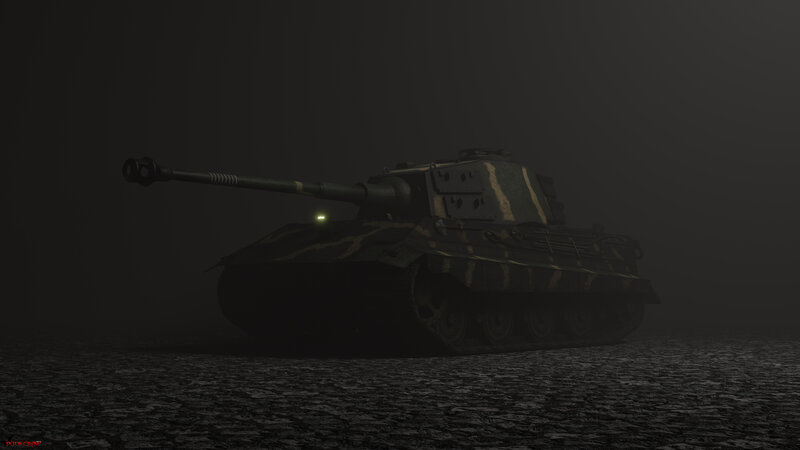 Tank in Fog — Black, Dark, Mysterious