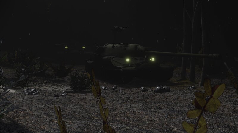 Tank in Forest at Night