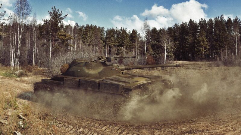 Tank in Forest Clearing — Green
