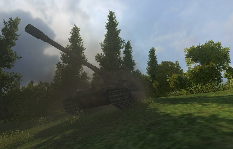 Tank in Forest — Green, Dramatic, Afternoon, 3d Render